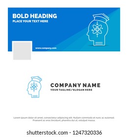 Blue Business Logo Template for capability, head, human, knowledge, skill. Facebook Timeline Banner Design. vector web banner background illustration