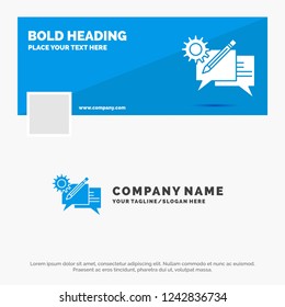Blue Business Logo Template for chat, communication, discussion, setting, message. Facebook Timeline Banner Design. vector web banner background illustration