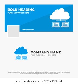Blue Business Logo Template for cloud, network, server, internet, data. Facebook Timeline Banner Design. vector web banner background illustration