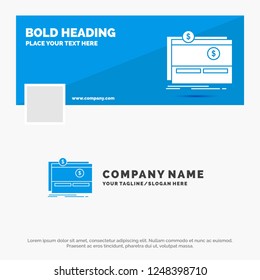 Blue Business Logo Template for Crowdfunding, funding, fundraising, platform, website. Facebook Timeline Banner Design. vector web banner background illustration