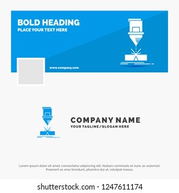 Blue Business Logo Template for Cutting, engineering, fabrication, laser, steel. Facebook Timeline Banner Design. vector web banner background illustration