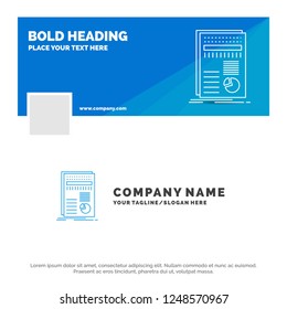 Blue Business Logo Template for business, data, finance, report, statistics. Facebook Timeline Banner Design. vector web banner background illustration