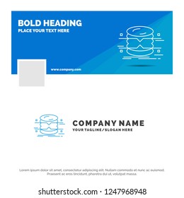 Blue Business Logo Template for database, data, architecture, infographics, monitoring. Facebook Timeline Banner Design. vector web banner background illustration