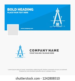 Blue Business Logo Template for Design, measure, product, refinement, Development. Facebook Timeline Banner Design. vector web banner background illustration