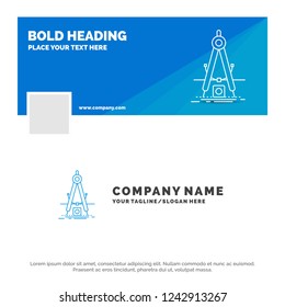 Blue Business Logo Template for Design, measure, product, refinement, Development. Facebook Timeline Banner Design. vector web banner background illustration