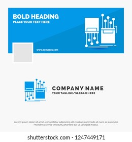 Blue Business Logo Template for digital, fiber, electronic, lane, cable. Facebook Timeline Banner Design. vector web banner background illustration