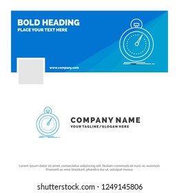 Blue Business Logo Template for Done, fast, optimization, speed, sport. Facebook Timeline Banner Design. vector web banner background illustration