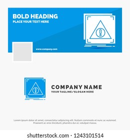 Blue Business Logo Template for Error, Application, Denied, server, alert. Facebook Timeline Banner Design. vector web banner background illustration