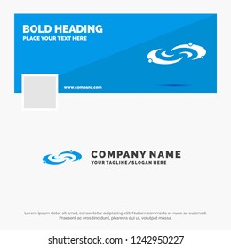 Blue Business Logo Template for Galaxy, astronomy, planets, system, universe. Facebook Timeline Banner Design. vector web banner background illustration