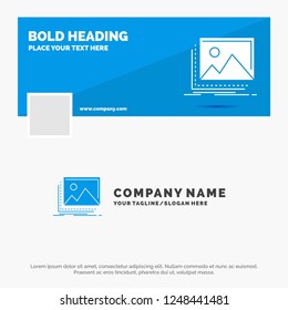 Blue Business Logo Template for gallery, image, landscape, nature, photo. Facebook Timeline Banner Design. vector web banner background illustration