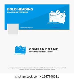 Blue Business Logo Template for Game, map, mission, quest, role. Facebook Timeline Banner Design. vector web banner background illustration