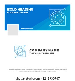 Blue Business Logo Template for Business, gear, management, operation, process. Facebook Timeline Banner Design. vector web banner background illustration