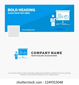 Blue Business Logo Template for graph, meeting, presentation, report, seminar. Facebook Timeline Banner Design. vector web banner background illustration