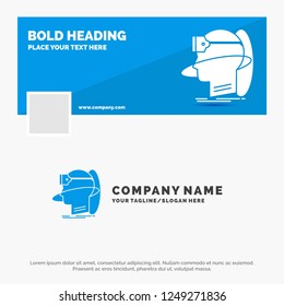 Blue Business Logo Template for human, man, reality, user, virtual, vr. Facebook Timeline Banner Design. vector web banner background illustration