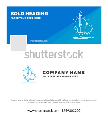 Blue Business Logo Template for Idea, insight, key, lamp, lightbulb. Facebook Timeline Banner Design. vector web banner background illustration