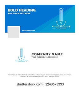 Blue Business Logo Template for illustration, design, pen, graphic, draw. Facebook Timeline Banner Design. vector web banner background illustration