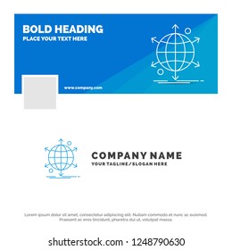 Blue Business Logo Template for business, international, net, network, web. Facebook Timeline Banner Design. vector web banner background illustration