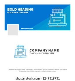 Blue Business Logo Template for business, marketplace, organization, data, online market. Facebook Timeline Banner Design. vector web banner background illustration