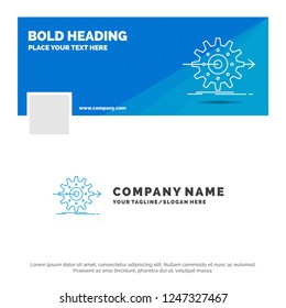 Blue Business Logo Template for performance, progress, work, setting, gear. Facebook Timeline Banner Design. vector web banner background illustration