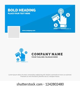 Blue Business Logo Template for ppc, Click, pay, payment, web. Facebook Timeline Banner Design. vector web banner background illustration