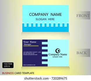 blue business name card template vector design