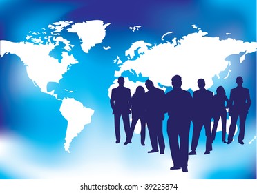 Blue business people