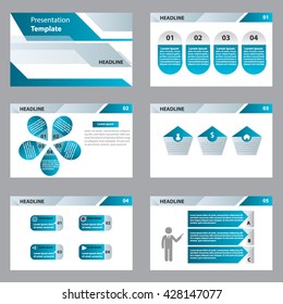 Blue business presentation template slides background .info graphic.material design style