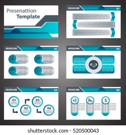 Blue business presentation template vector design