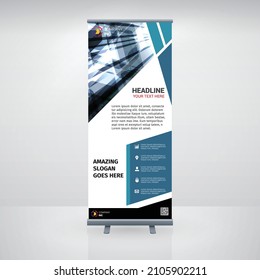 blue business roll up banner