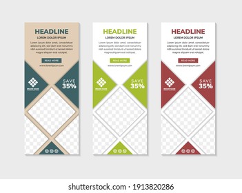 Blue Business Roll Up Banner. Abstract Roll up background for Presentation. Vertical roll up, x-stand, exhibition display, Retractable banner stand or flag design layout for conference, forum.
