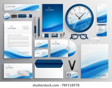 blue business stationery set for your brand identity