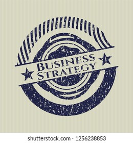 Blue Business Strategy distressed grunge stamp