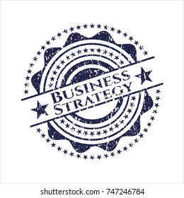 Blue Business Strategy distressed with rubber seal texture