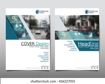 Blue business technology annual report brochure flyer design template vector, Leaflet cover presentation abstract geometric background, modern publication poster magazine, layout in A4 size