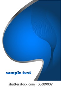 Blue business vector background with silver stripe