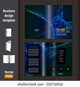 Blue business vector brochure template design