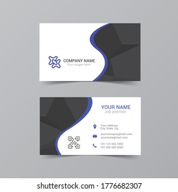 Blue Business visit card design. Vector illustration.