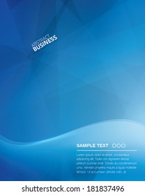 Blue business wave background vector template