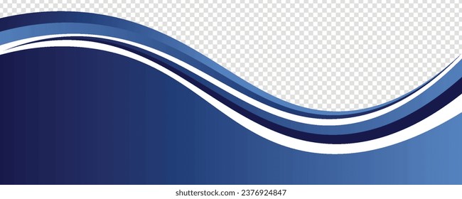 Blue business wave banner on white background for page list, book, card, banner, sheet, album, art design template. Vector illustration for business.