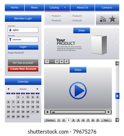 Blue Business Web Design Elements