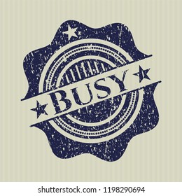 Blue Busy distress rubber stamp