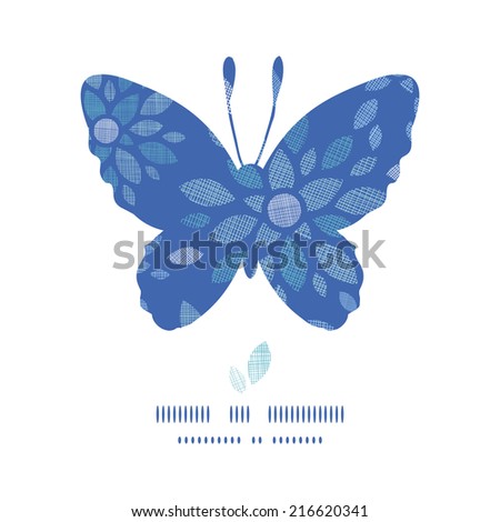 Blue buttefly frame textile peony flowers seamless pattern background