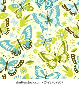blue butterflies on a white background