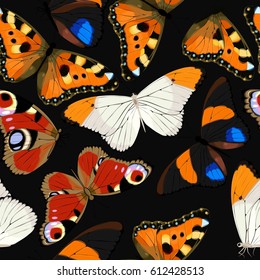 Blue butterflies seamless