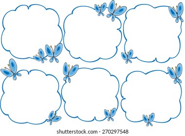 blue butterflies with speech bubble