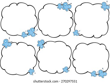 blue butterflies with speech bubble