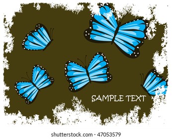 blue butterfly with abstract background