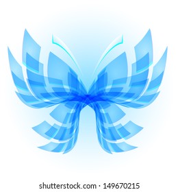 Blue Butterfly. Abstract Illustration on white background