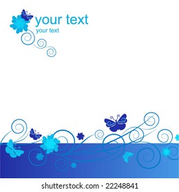 blue butterfly border