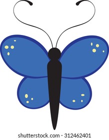 Blue Butterfly - Cartoon - Vector - Illustration 